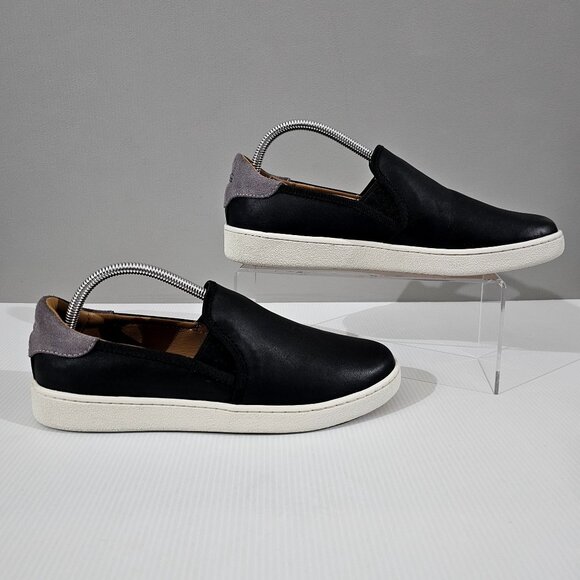 Ugg Cas Slip On Sneaker Casual Loafer Womens Shoe Black Leather Size 10 - Picture 3 of 14